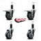 Service Caster 3.5'' Thermoplastic Rubber Swivel 1-1/4'' Expanding Stem Caster Set 2 Total Lock Brakes, 4PK SCC-EXTTL20S3514-TPRB-2-S-2-114 - alternate 5